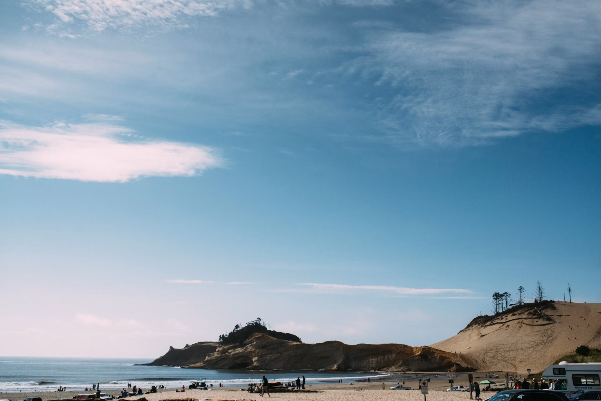 Sand dunes and headland on the coast